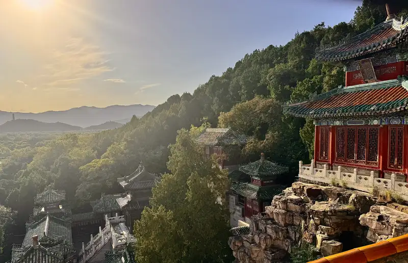 Ancient Temple at Sunset